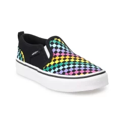 Vans® Asher Rainbow Checker Kids' Slip-On Shoes