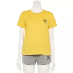 Juniors' Vans Yellow "Off The Wall" Logo Graphic Tee