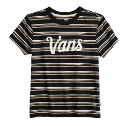 Juniors' Vans Striped "Vans" Logo Graphic Tee -Vans® Shop 5548890 ALT5