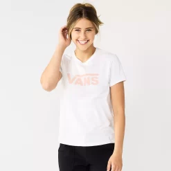 Juniors' Vans Coral "Vans" Logo Graphic Tee