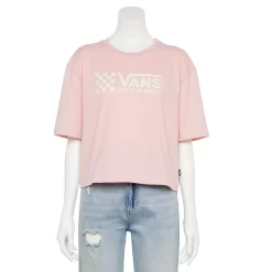 Juniors' Vans Check Logo Crop Graphic Tee